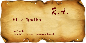 Ritz Apolka névjegykártya